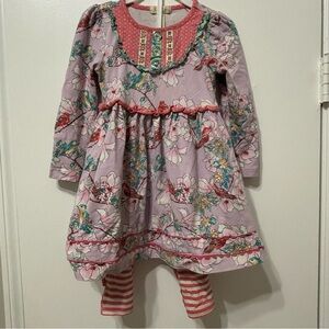 Matilda Jane Pink and Green Matching Set with A-line Dress